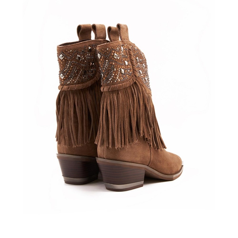 Bottines Alma En Pena Fringed Vert Olive Femme | OTV-25650630